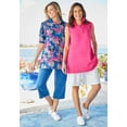 thumbnail image 6 of Woman Within Plus Size Elbow-Sleeve Polo Tunic, 6 of 6