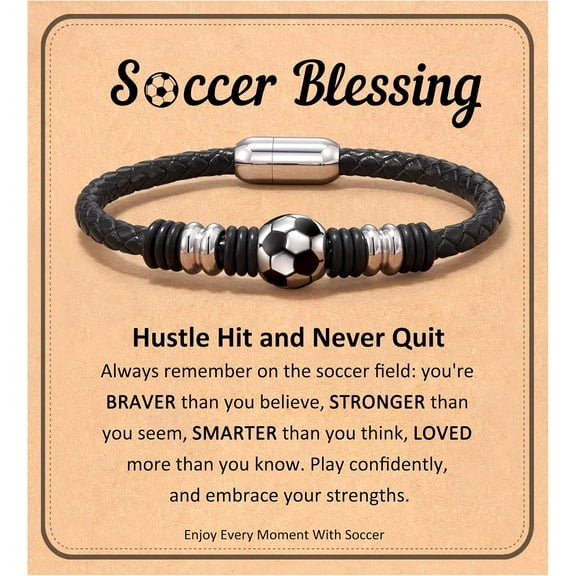 Baseball Soccer Bracelet, Stainless Steel Charm Baseball Soccer Gifts for 8-16 Year Old , Teams, Son, Grandson Brother Ideas