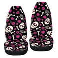 thumbnail image 6 of ZIATUBLE Skull Print Car Seat Cover Protector Love Rose Front Auto Seat Cover for Most Cars SUV Sedan Pack of 2 Washable Interior Vehicle Seat Protectors Car Decor Accessories, 6 of 7