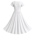 thumbnail image 5 of Women Halloween Maxi Dresses Gothic V‑Neck Short Sleeve Print Long Flowy Dress Funny Party Costume Gown, 5 of 5