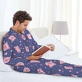 thumbnail image 4 of Mens Pajamas Set, Cute pig Button Down Long Sleeve Loungewear Sleepwear Pjs sets for Men, 4 of 5