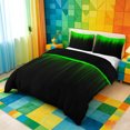 thumbnail image 2 of meiyoeat line Geometric Print Bedding,Black Green Neon Striped Duvet Cover Full,Reversible,3-Piece,1 Duvet Cover and 2 Pillowcases, 2 of 6