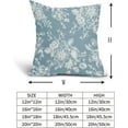 thumbnail image 5 of Vintage Floral Pillow Covers 16x16 Inch Set of 2 Smoke Blue Floral Outdoor Decorative Throw Pillows Chinoiserie Flower Pillowcases Rustic Farmhouse Cushion Covers for Couch Home Decor, 5 of 5