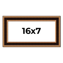 16x7 Frame Gold Brown Plein Air Vintage Solid Wood Picture Frame | 1.75 Inches Moulding Width |