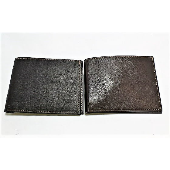 Gold Coast Gold Coast Set of 2 Men's Pebble Leather Wallets in Dark