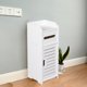 thumbnail image 1 of Mueble de baño blanco con puertas en capas y portarrollos integrados. Estilo moderno. Ideal para organizar el baño. Solución de almacenamiento esencial. Elegante alternativa a un refrigerador de pare, 1 of 6