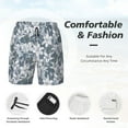 thumbnail image 4 of Kdxio Lilies Flowers Print Men's Swim Trunks with Compression Liner 7 Inch Inseam Quick Dry Swim Shorts, 4 of 7