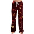 thumbnail image 4 of Pajama Pants Women Plush Fluffy Cozy Pj Bottoms Cute Heart Print Lounge Bottoms Winter Warm Fleece Sleepwear M, 4 of 5