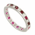 thumbnail image 3 of HeartsAndYou 2ct Natural Ruby & Diamond Alternating Eternity Band 100% 14k SOLID White Gold, 3 of 9