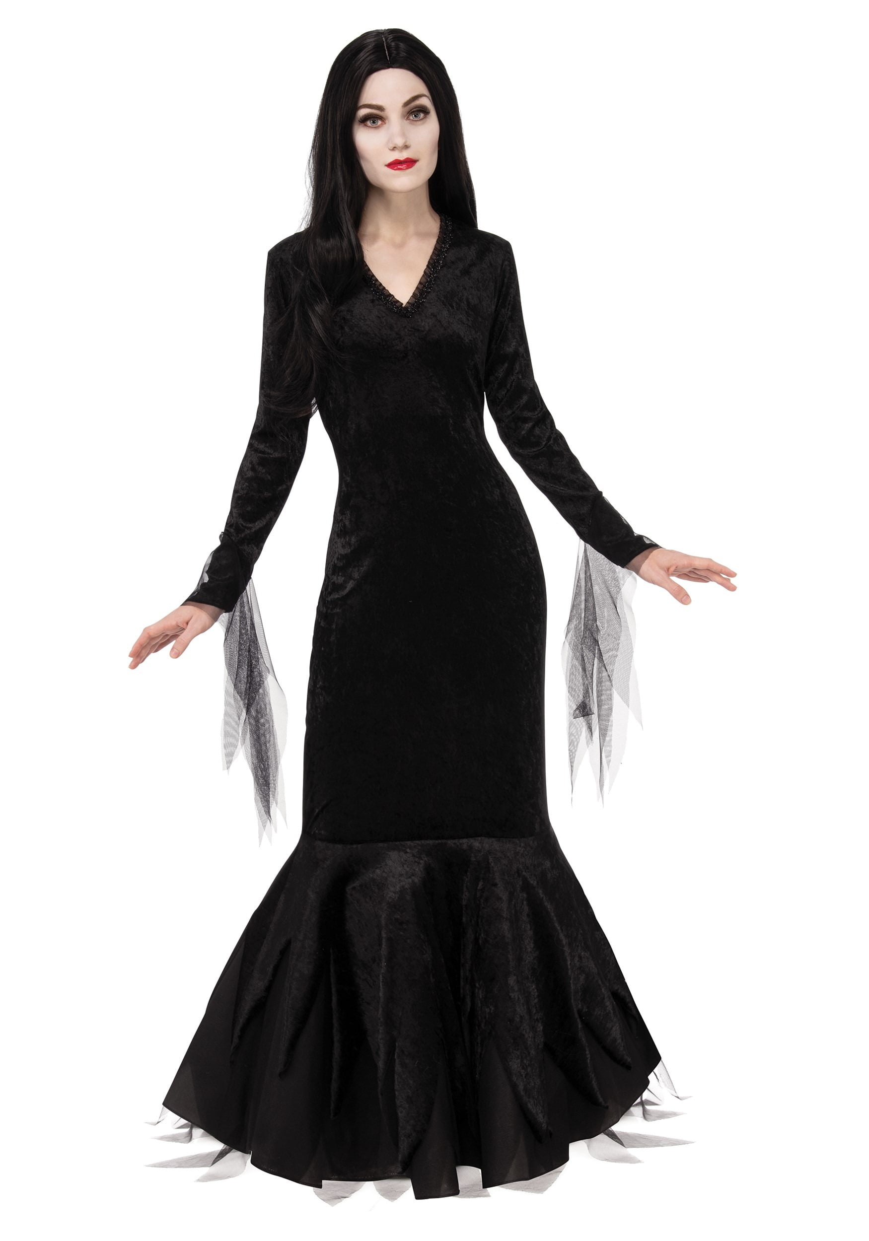 Childrens Mortisia Fancy Dress Costume Addams Family Halloween Outfit 158Cm 