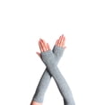 thumbnail image 1 of Bewildely 1 par de guantes sin dedos para niña, estilo simple, guantes de punto cómodos, artesanía de punto, cubiertas de brazo para niñas, Type1 NO1, 1 of 6