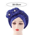 thumbnail image 5 of Yesbay Shiny Lady African Headtie Skin-friendly Rhinestone Knot African Headwrap, 5 of 7