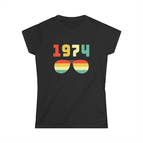 Vintage 1974 T Shirts for Women Retro Funny 1974 Birthday Shirts for Women