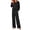 Black, variant on Weekease 2 Piece Pajama Set for Women Crew Neck Long Sleeve Tops Drawstring Pants Casual Sleepwear Fall Nightwear with Pockets