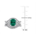 thumbnail image 4 of 2.00 Carat (ctw) Lab-Created Emerald Bridal Wedding Ring Set 10K Gold with Diamonds, 4 of 5
