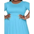 thumbnail image 4 of Gvmfive Womens Casual Summer Short Sleeve Solid Color Base Skater Dress Plus Size, 4 of 4