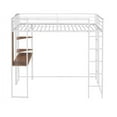 thumbnail image 3 of Harper & Bright Designs Twin Metal Loft Bed with 2 Shelves and one Desk, White, 3 of 12