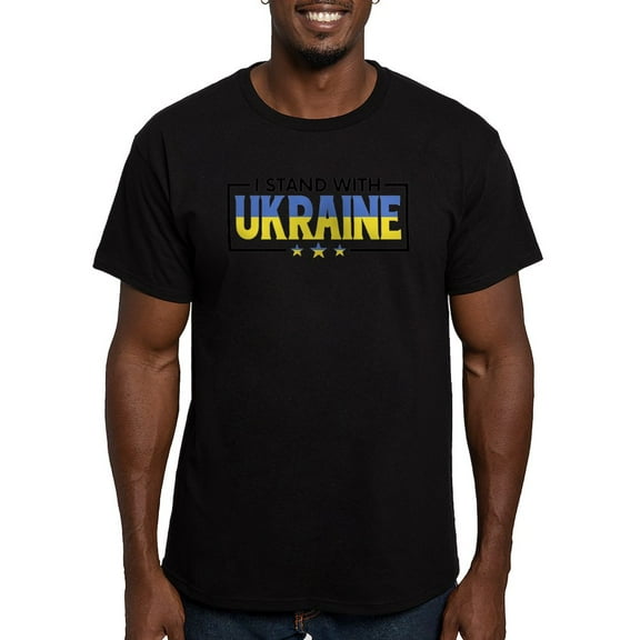 CafePress - I Stand With Ukraine T Shirt - Men's Fitted T-Shirt