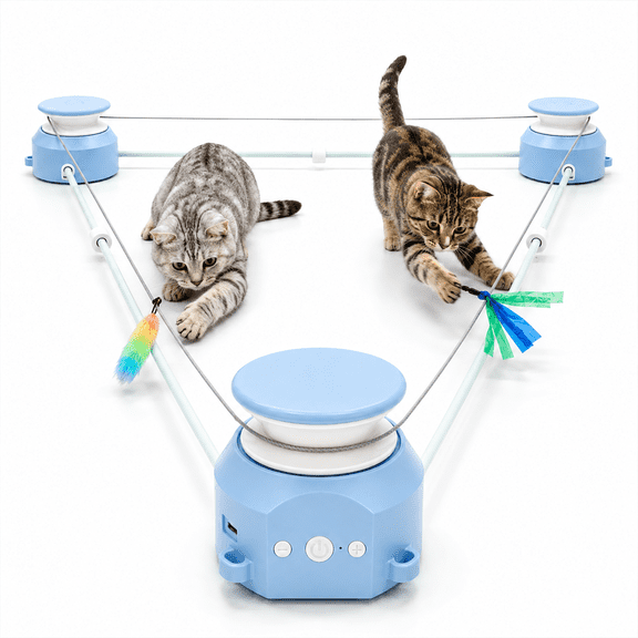 Interactive Cat Toys for Indoor Cats, Automatic Motion-Activated Cat Treadmill, Rechargeable Low-Noise Self-Play Chase and Exercise Toy with 5 Adjustable Speeds for Kittens, Adult Cats and Puppies