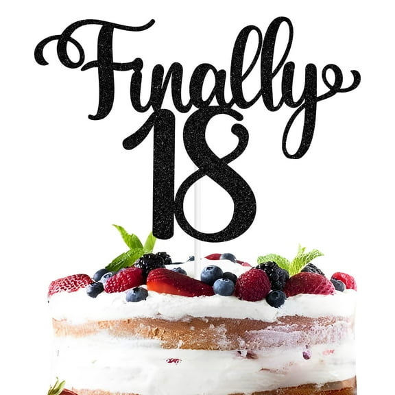 Finally 18 Cake Topper, Cheers to KKS1 18 Years/18 & Fabulous, Hello 18, Happy 18th Birthday Party Decorations