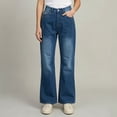 thumbnail image 2 of PBFRDSJ Women's Stretch Straight Denim Pants High Waisted Wide Leg Boyfriend Jeans Soft Casual Tummy Control Trousers with Pockets, 2 of 7