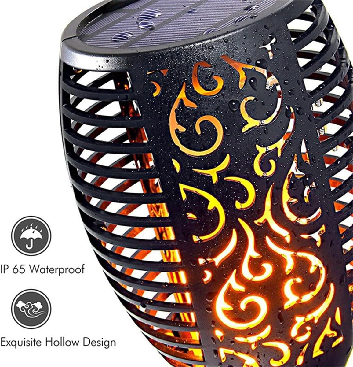 REQO 8 Solar Lights Outdoor Garden,Waterproof LED Landscape Lights Ornaments,Flickering Dancing Flaming Torch Solar Lights Stake for Pathway Yard Patio Walkway Lawn Decorative
