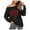 Black#3, variant on SwiftWear Off Shoulder Bow Graphic Black Sweatshirt Women's Casual Pullover Tops with Bold Print, Comfort Fit Trendy Sweat Shirt