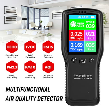 Portable Air Quality Monitor PM2.5 PM10 Formaldehyde TVOC Tester LCD Digital Laser