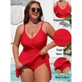thumbnail image 3 of Asoul Plus Size Swim Dress Swimsuit for Womens Mesh Ruffle One Piece Tummy Control Bathing Suit Front Cross Swim Suits, 3 of 9