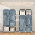 thumbnail image 6 of Portable Closet Wardrobe Closet for Hanging Clothes with 4 Storage Shelves, 2 Hanging Rods and 6 Pockets, Stable and Easy Assembly Clothes Rack with Cover Free Standing Closet for Bedroom, Black, 6 of 9