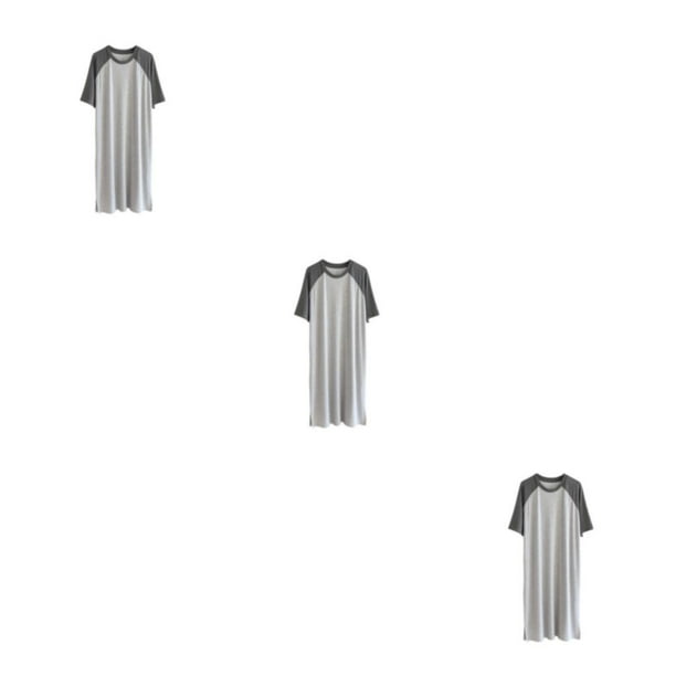 Camisón de hombre Sonducket Pijama de manga corta Transpirable Gris oscuro XXL
