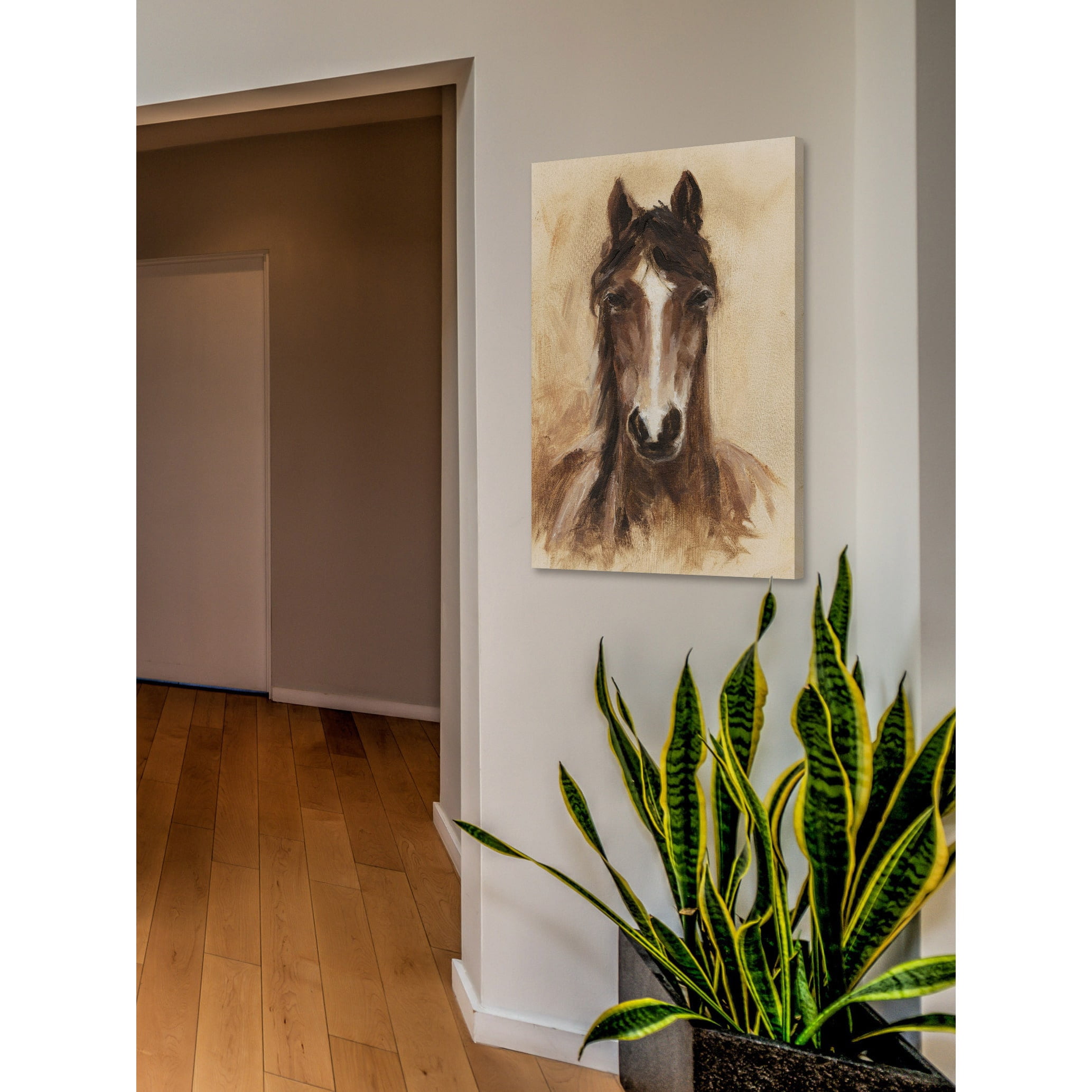 Marmont Hill "Shaded Horse" Painting Print on Wrapped Canvas
