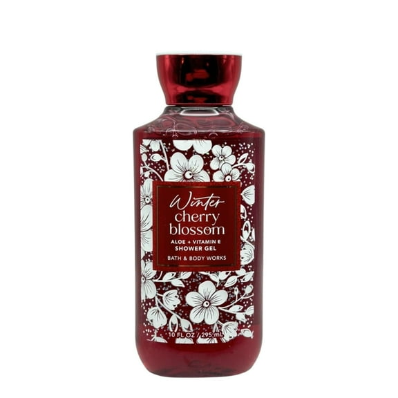 Bath and Body Works Winter Cherry Blossom Shower Gel with Aloe   Vitamin E (10 FL OZ / 295 mL)