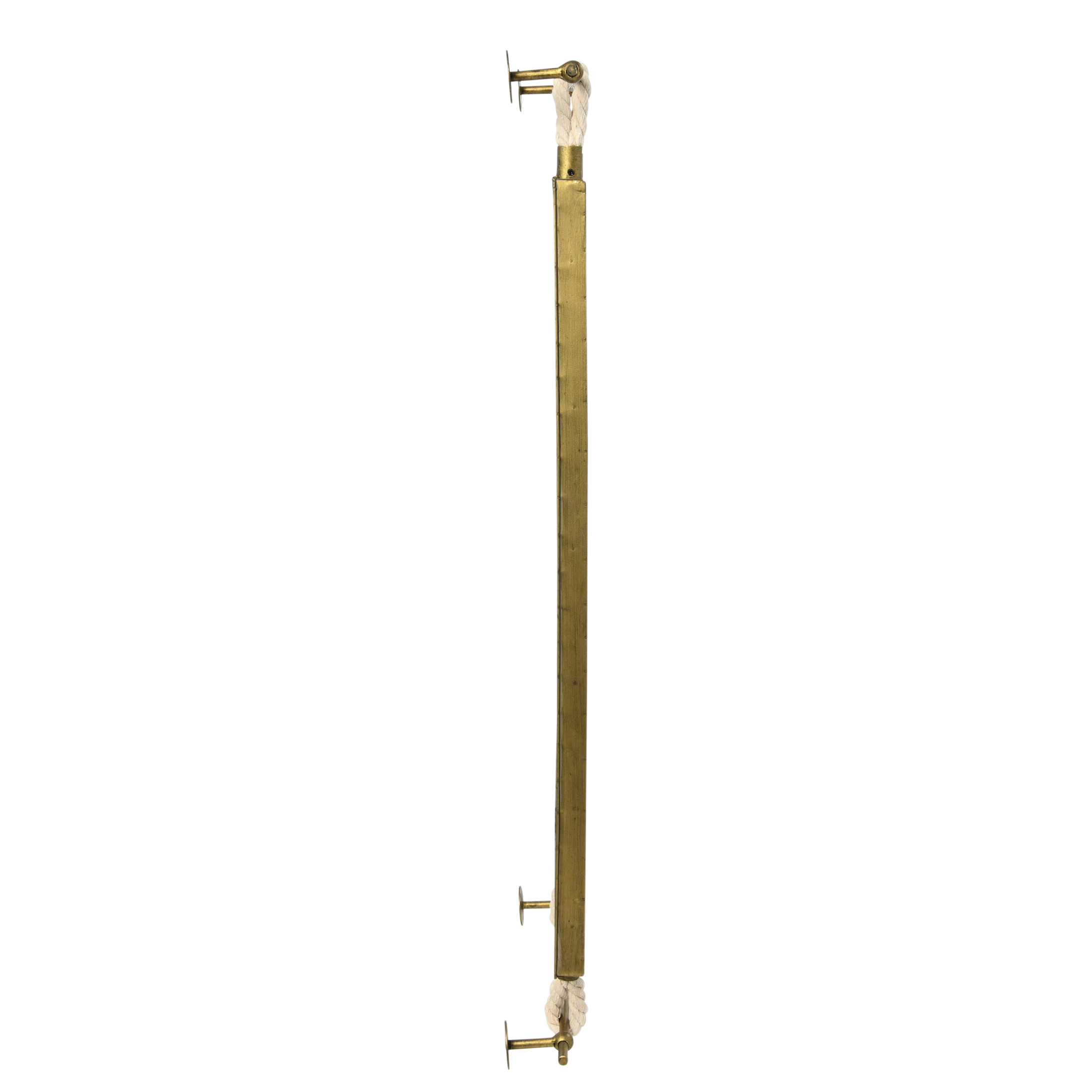 Creative Co-Op Rectangle Metal Framed Wall Mirror with Rope Accents and Metal Brackets, Gold