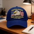 thumbnail image 6 of 250th Anniversary USA Hat, America 250 Merchandise, United States 250th Anniversary Baseball Cap, Patriotic Cap For Men & Casual Celebrations, 6 of 9