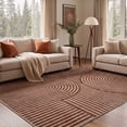 thumbnail image 2 of KUETH 2x3 Minimal Style Entryway Rug, Machine Washable Soft Low Pile Non Slip Backing Rug, Mocha Brown Accent Rug, 2 of 5