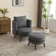 thumbnail image 2 of JAMPOOCA Modern Polyester Blend Removable Cushions Armchair with Ottoman Pillow, Charcoal, 2 of 7
