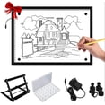 thumbnail image 1 of A2 Light Box Ultra-Thin LED Tracing Board Eye-Friendly Light Pad Illumination Light Panel Dimmable Brightness Diamond Painting with Stand and Magnet, for Art Craft Drawing Stencil Sketching, 1 of 5