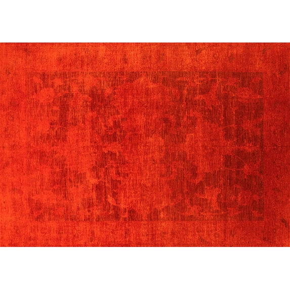 Ahgly Company Indoor Rectangle Oriental Yellow Industrial Area Rugs, 7' x 10'