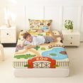 thumbnail image 4 of Manfei Kawaii Giraffe Twin Sheets,Jungle Theme Print Bedding,Beige,3 Pieces,1 Fitted Sheet and 1 Pillowcase, 4 of 6