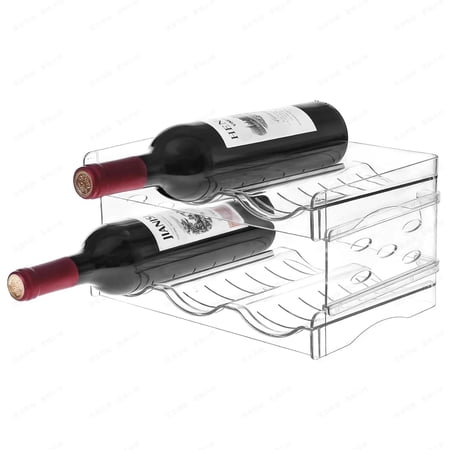Wine Rack for Countertop Fridge inside Cabinet 2 Tier Plastic Tabletop Wine B