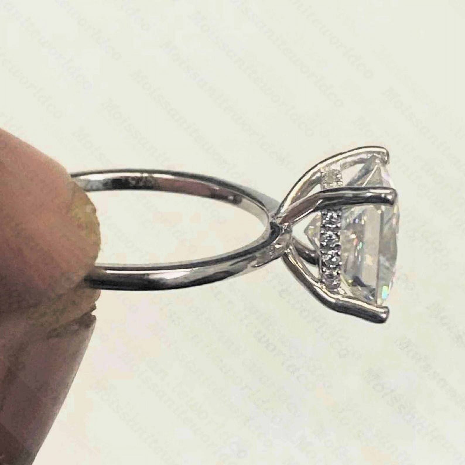 Princess Cut Moissanite Engagement Ring Solitaire Solid Silver Anniversary Gift Rings Moissanite Promise Ring For Women