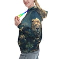 thumbnail image 2 of Wukai Starry Sky Meditating Lion Print Womens Hoodies Fleece Sweatshirts Long Sleeve Sweaters Pullover Fall Outfits Winter Clothes-Large, 2 of 7
