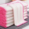 thumbnail image 2 of Namzi 10Pcs 8Layer Gauze Kitchen Washcloth - Long Lasting Soft Lint-Free Cotton Yarn Dish Towel Dishcloths, Stain Removal and Drying Rags, Red,9.84"×9.84", 2 of 4