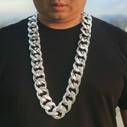Travelwant Men's Chunky Necklace, Rapper Fake Gold Chain 90s Hip Hop Fake Gold Necklace Costume Accessory