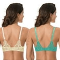 thumbnail image 2 of Curve Muse Womens Plus Size Push Up Add 1 Cup Underwire Perfect Shape Tshirt Bra-2PK-Nude,Turquoise-38D, 2 of 7