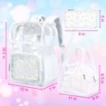 thumbnail image 4 of AGSDON 3PCS Clear Backpack, Heavy Duty Transparent Bookbag for Women Girls, Stadium Approved See Through Backpack Set (White Daisy), 4 of 8