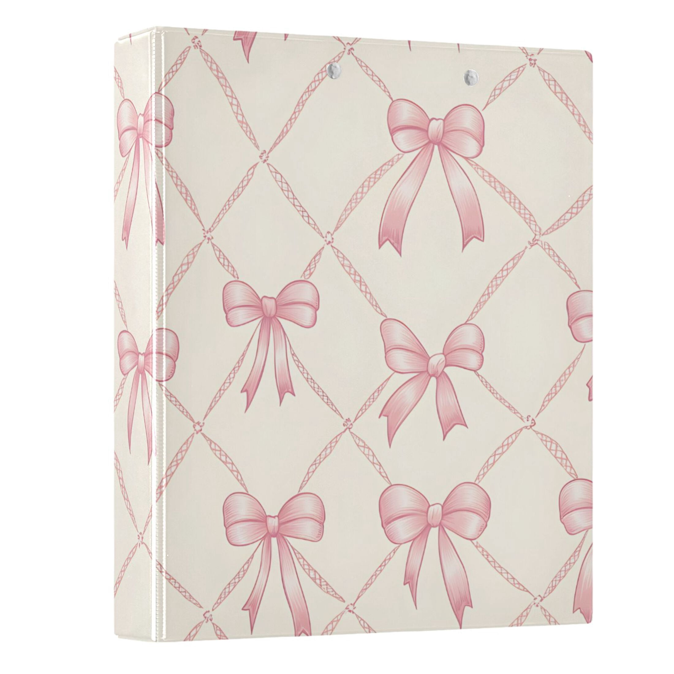 ALAZA Bows Checkered Hardcover 3 Ring Binder 1.5" Round Rings Interior Pockets Binders Organizer 1 Pack