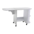 thumbnail image 1 of SEI Furniture Eaton Expandable Rolling Wooden Craft Station Sewing Table, White, 1 of 5
