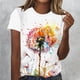 thumbnail image 2 of Camisetas de Manga Corta para las Mujeres Impresas Cuello Redondo Camiseta Casual, Camisetas Casuales de Mujer, 2 of 8